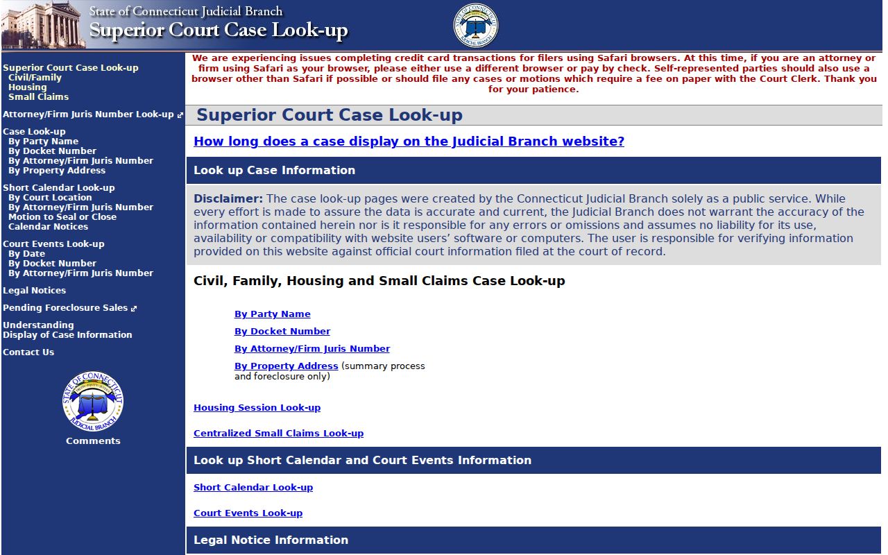 Newtown residents directory Connecticut court inquiry search reference