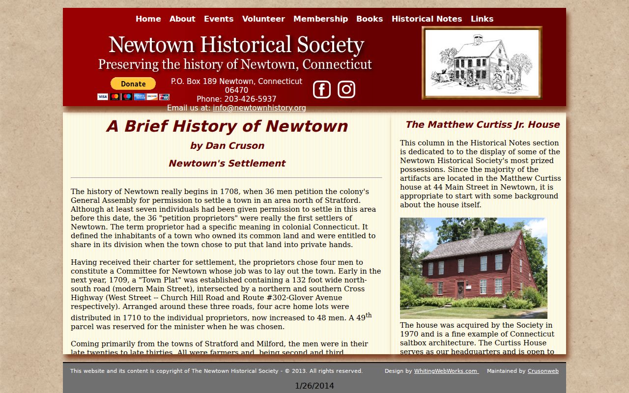 Newtown previous residents early plat and road history