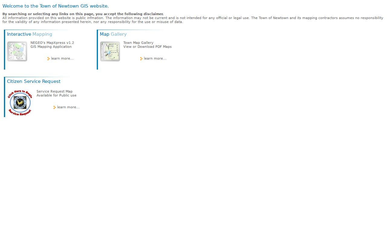 Newtown street directory MapXpress GIS home and street address search